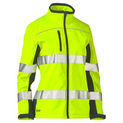 Women's Taped Two Tone Hi Vis Soft Shell Jacket Thumbnail