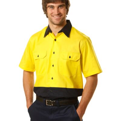 High Vis Cotton Drill Safety Shirt Thumbnail