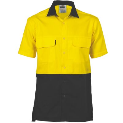 DNC Workwear HiVis 3 Way Cool-Breeze Cotton S/S Shirt 3937 Thumbnail