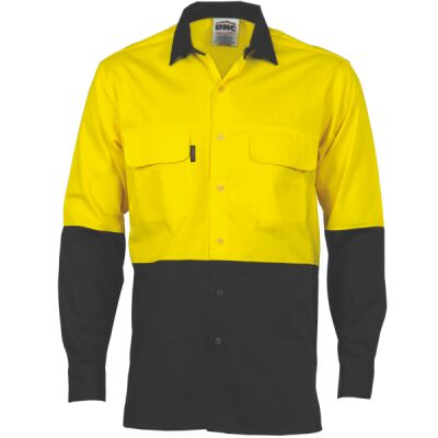 DNC Workwear HiVis 3 Way Cool-Breeze Cotton L/S Shirt 3938 Thumbnail