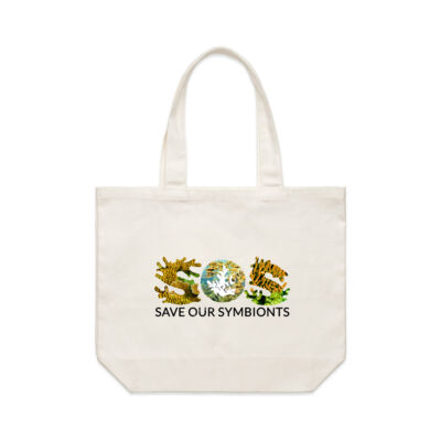 'SOS: Save Our Symbionts' Coral Collage Logo Tote Thumbnail